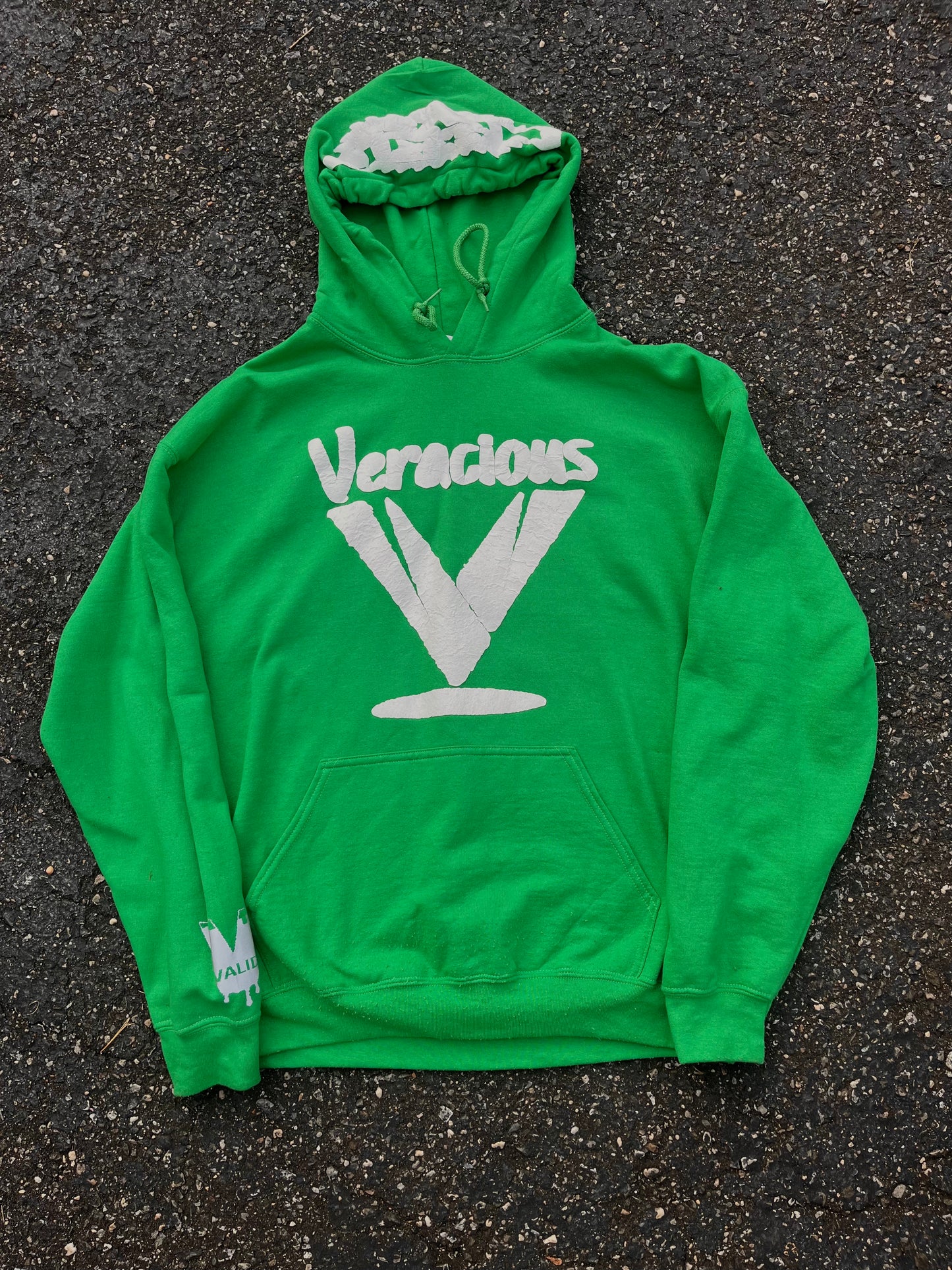 Green Puff Printed Veracious Hoodie
