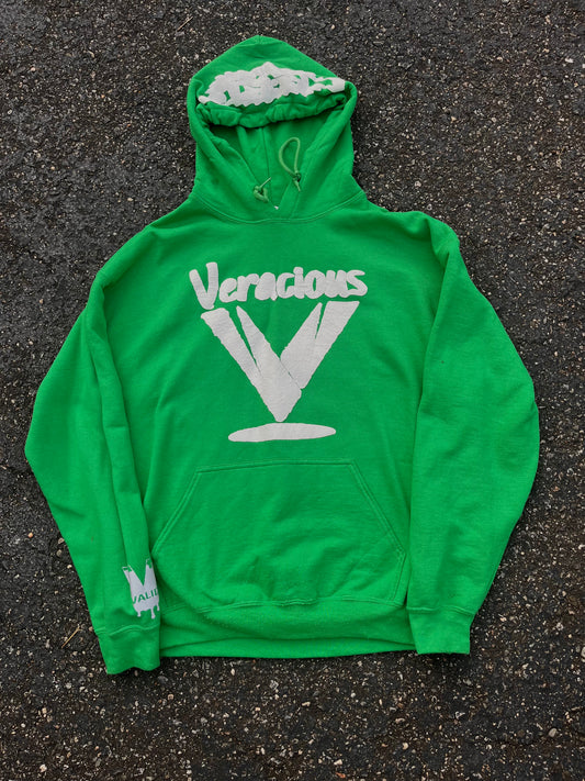 Green Puff Printed Veracious Hoodie